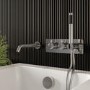 Chrome 2 Outlet Thermostatic Mixer Shower Set with Bath Filler Spout and Integrated Hand Shower - Arissa