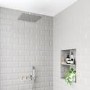 Chrome 2 Outlet Wall Mounted Thermostatic Mixer Shower Set with Hand Shower - Cube