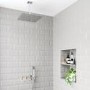 Chrome 2 Outlet Ceiling Mounted Thermostatic Mixer Shower Set with Hand Shower - Cube