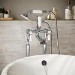 Chrome Freestanding Bath Shower Mixer Tap with Stand Pipes  - Helston