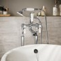 Chrome Freestanding Bath Shower Mixer Tap with Stand Pipes  - Helston