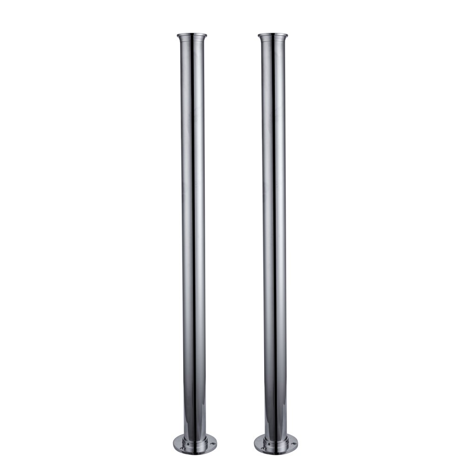 Chrome Freestanding Bath Shower Mixer Tap with Stand Pipes  - Helston