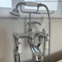 Chrome Freestanding Bath Shower Mixer Tap with Stand Pipes  - Helston