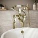 Gold Freestanding Bath Shower Mixer Tap with Stand Pipes - Helston