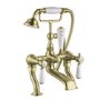 Gold Freestanding Bath Shower Mixer Tap with Stand Pipes - Helston