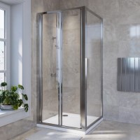 800x800mm Chrome 6mm Glass Square Bi-Fold Shower Enclosure - Carina