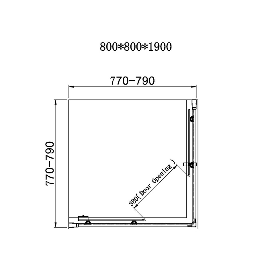 800mm Chrome 6mm Glass Square Corner Entry Shower Enclosure with Shower Tray - Carina
