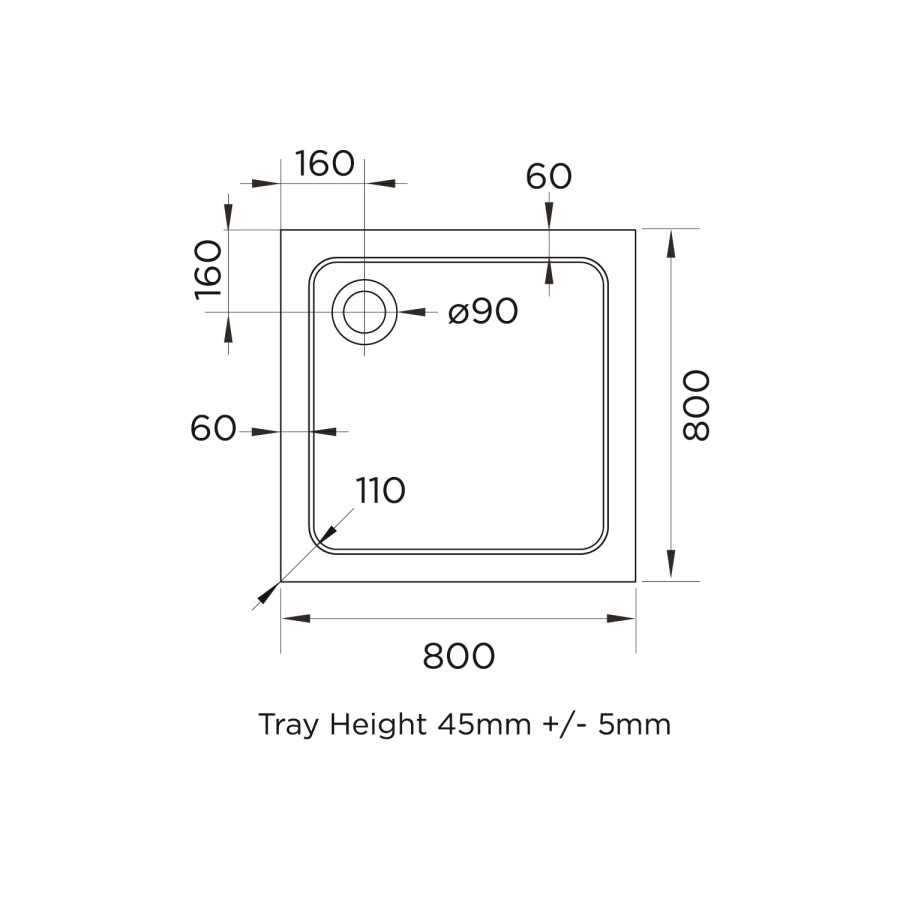 800mm Chrome 6mm Glass Square Corner Entry Shower Enclosure with Shower Tray - Carina