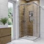 900mm Chrome 6mm Glass Square Corner Entry Shower Enclosure with Shower Tray - Carina