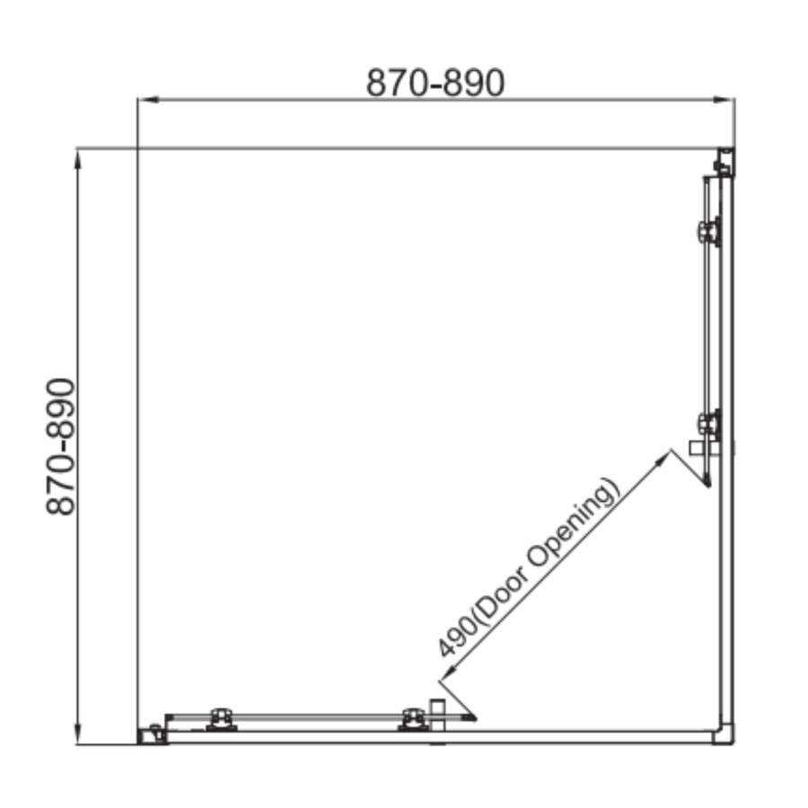 900mm Chrome 6mm Glass Square Corner Entry Shower Enclosure with Shower Tray - Carina
