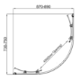 900x760mm Chrome 6mm Glass Left Hand Offset Quadrant Shower Enclosure with Shower Tray - Carina