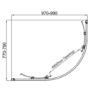 1000 x 800mm Right Hand Offset Quadrant Shower Enclosure Suite with Toilet & Basin - Carina