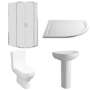 1200 x 800mm Right Hand Offset Quadrant Shower Enclosure Suite with Toilet & Basin - Carina