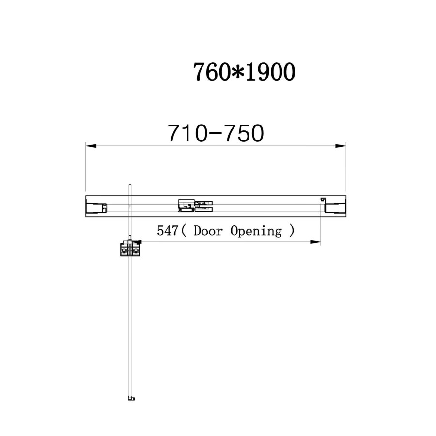 760x700mm Chrome 6mm Glass Rectangular Hinged Shower Enclosure - Carina