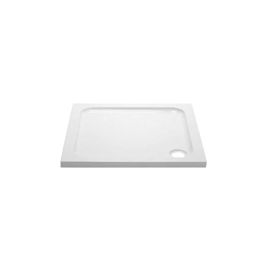760mm Chrome 6mm Glass Square Hinged Shower Enclosure with Shower Tray - Carina