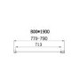 800mm Chrome 6mm Glass Square Hinged Shower Enclosure - Carina