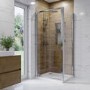 900x760mm Chrome 6mm Glass Rectangular Hinged Shower Enclosure - Carina
