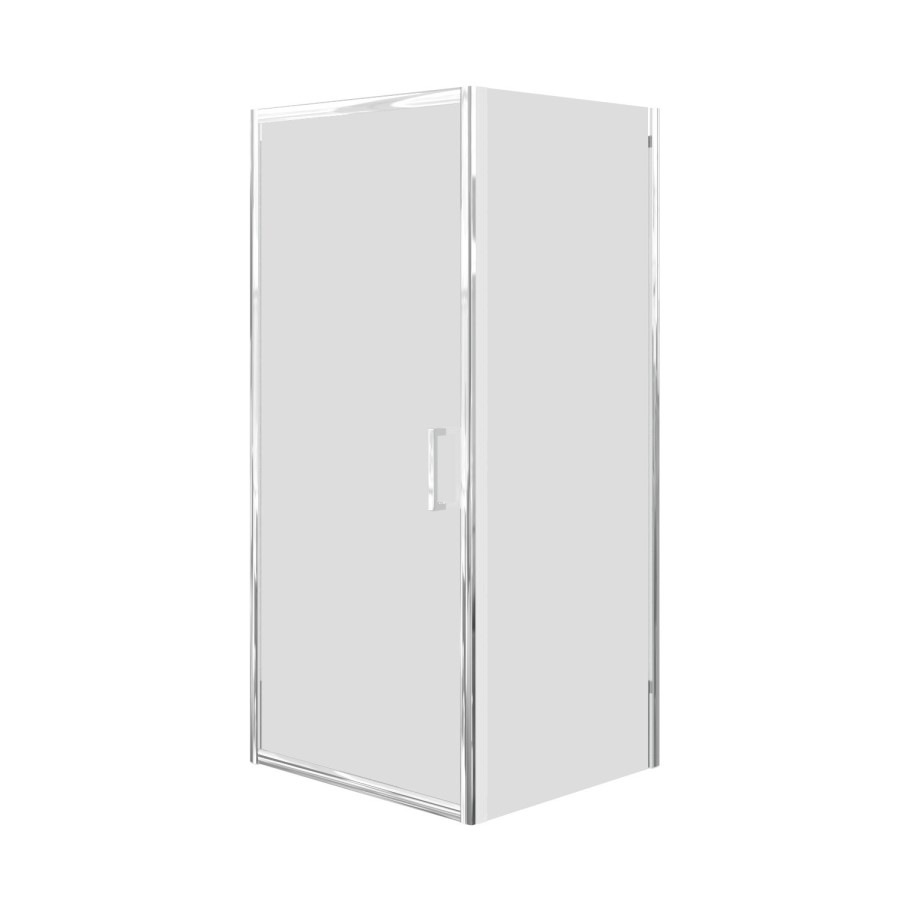 900x760mm Chrome 6mm Glass Rectangular Hinged Shower Enclosure - Carina