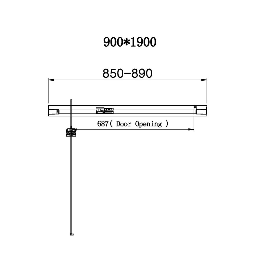 900x760mm Chrome 6mm Glass Rectangular Hinged Shower Enclosure - Carina
