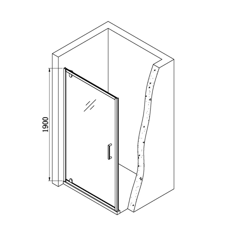 900x760mm Chrome 6mm Glass Rectangular Hinged Shower Enclosure - Carina