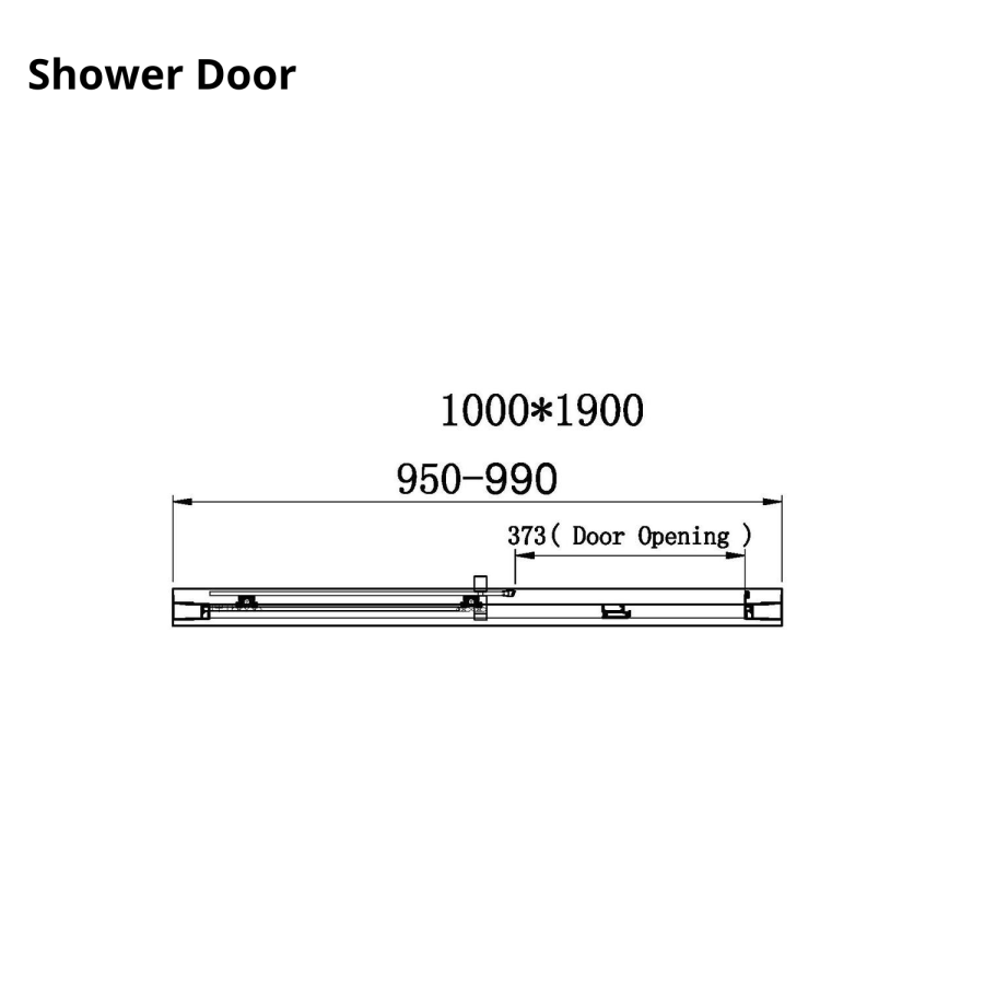 1000x760mm Chrome 6mm Glass Rectangular Sliding Shower Enclosure - Carina