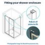 1000x800mm Chrome 6mm Glass Rectangular Shower Enclosure with Shower Tray - Carina