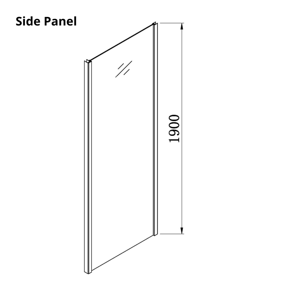 1200x700mm Chrome 6mm Glass Rectangular Sliding Shower Enclosure - Carina