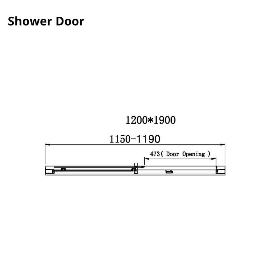 1200x760mm Chrome 6mm Glass Rectangular Sliding Shower Enclosure - Carina