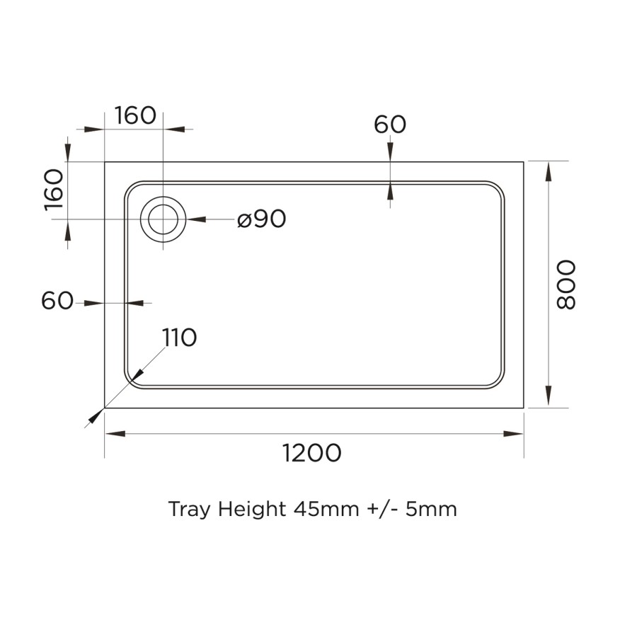 1200x800mm Chrome 6mm Glass Rectangular Sliding Shower Enclosure with Shower Tray - Carina