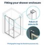 1400x760mm Chrome 6mm Glass Rectangular Sliding Shower Enclosure - Carina