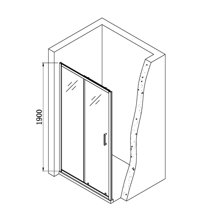 1400x800mm Chrome 6mm Glass Rectangular Sliding Shower Enclosure with Shower Tray - Carina