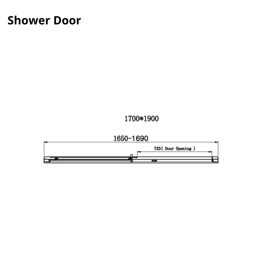 1700x900mm Chrome 6mm Glass Rectangular Sliding Shower Enclosure - Carina