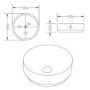ALMOST PERFECT - 1200mm Black Wall Hung Double Countertop Vanity Unit with White Marble Effect Basins and Shelves - Lugo