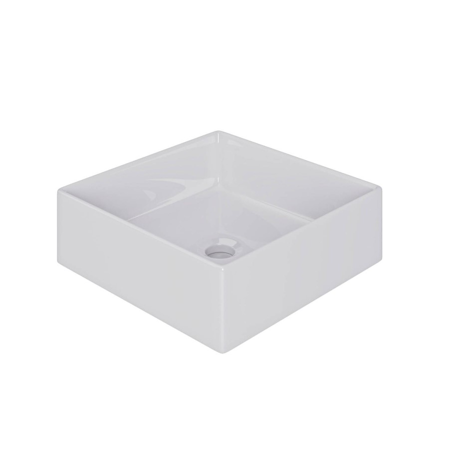 600mm Oak Wood Effect Wall Hung Countertop Vanity Unit with Square Basin - Lugo