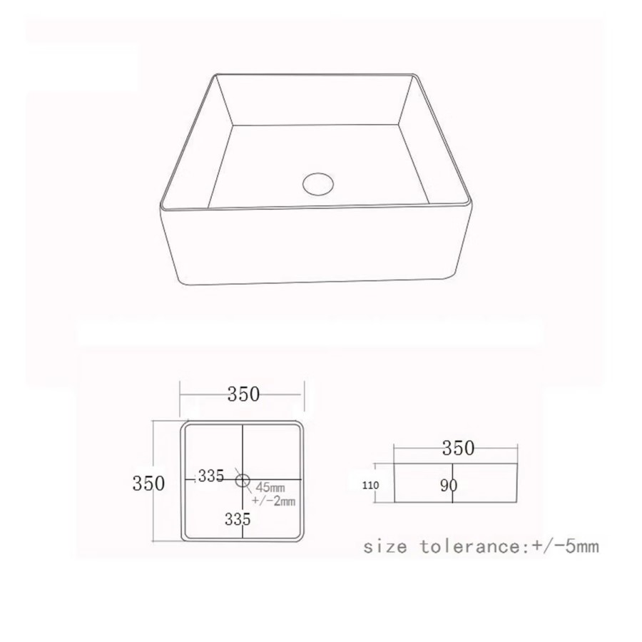 1200mm Oak Wall Hung Countertop Vanity Unit with Square Basin - Lugo