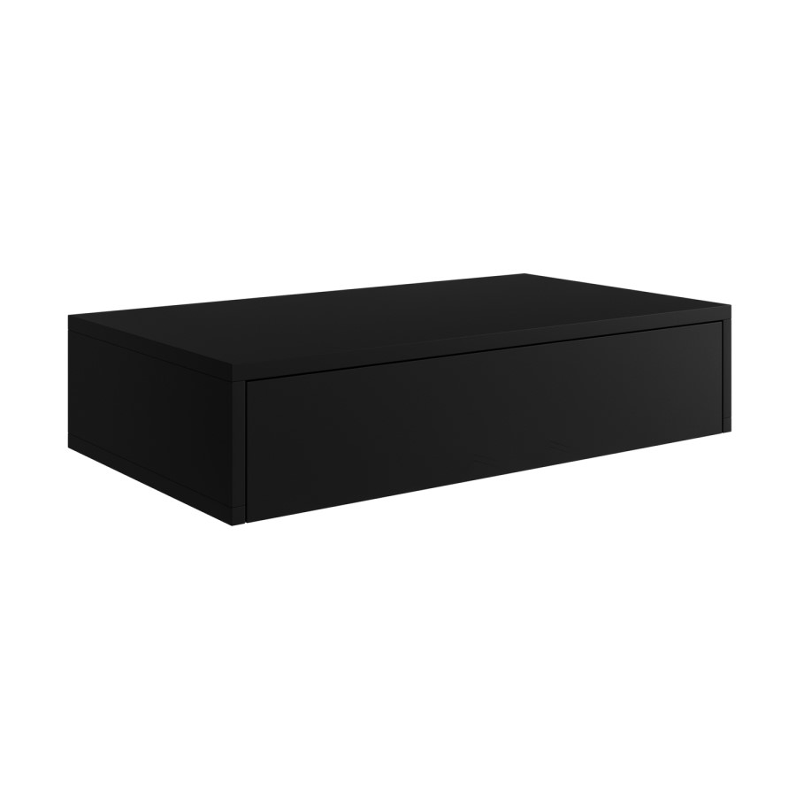 800mm Black Wall Hung Countertop Vanity Unit with Basin - Lugo