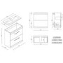 800mm White Freestanding Vanity Unit with Basin and Brass Handles - Ashford