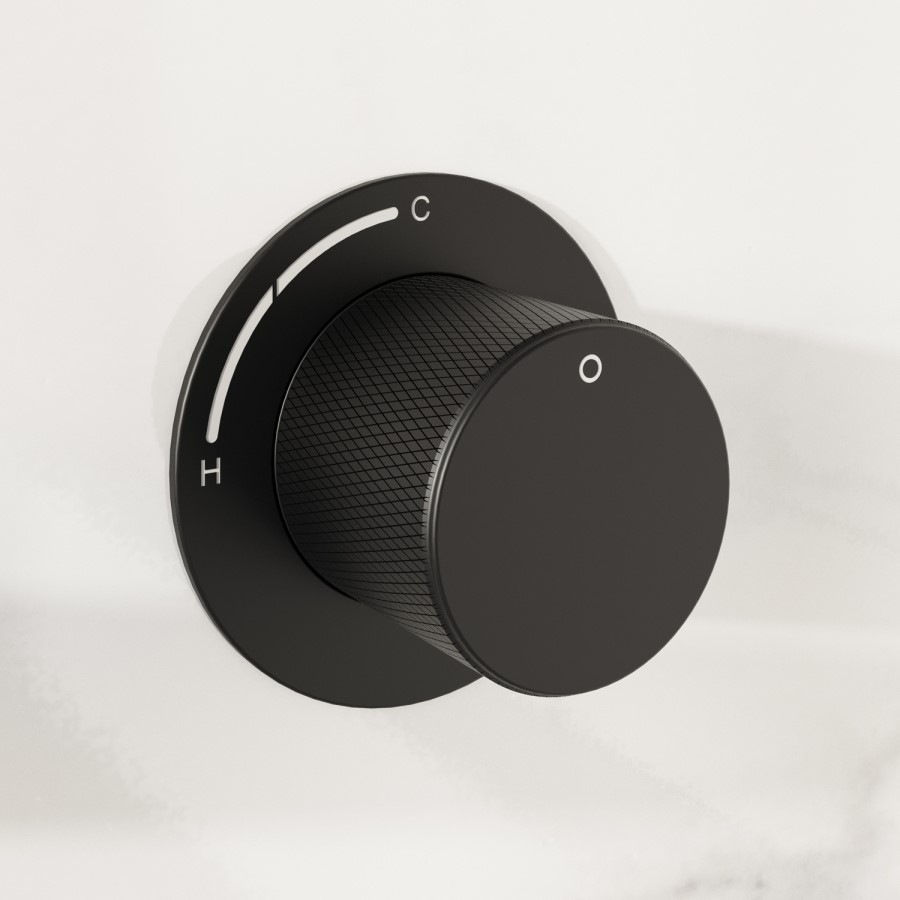 Black One Outlet Valve With Wall Mounted Bath Spout - Arissa