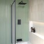 Matt Black 2 Outlet Thermostatic Mixer Shower Set With Wall Mounted 250mm Shower Head and Bath Filler Spout - Zana