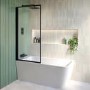 Matt Black 2 Outlet Thermostatic Mixer Shower Set With Wall Mounted 250mm Shower Head and Bath Filler Spout - Zana