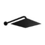 Matt Black 2 Outlet Thermostatic Mixer Shower Set With Wall Mounted 250mm Shower Head and Bath Filler Spout - Zana