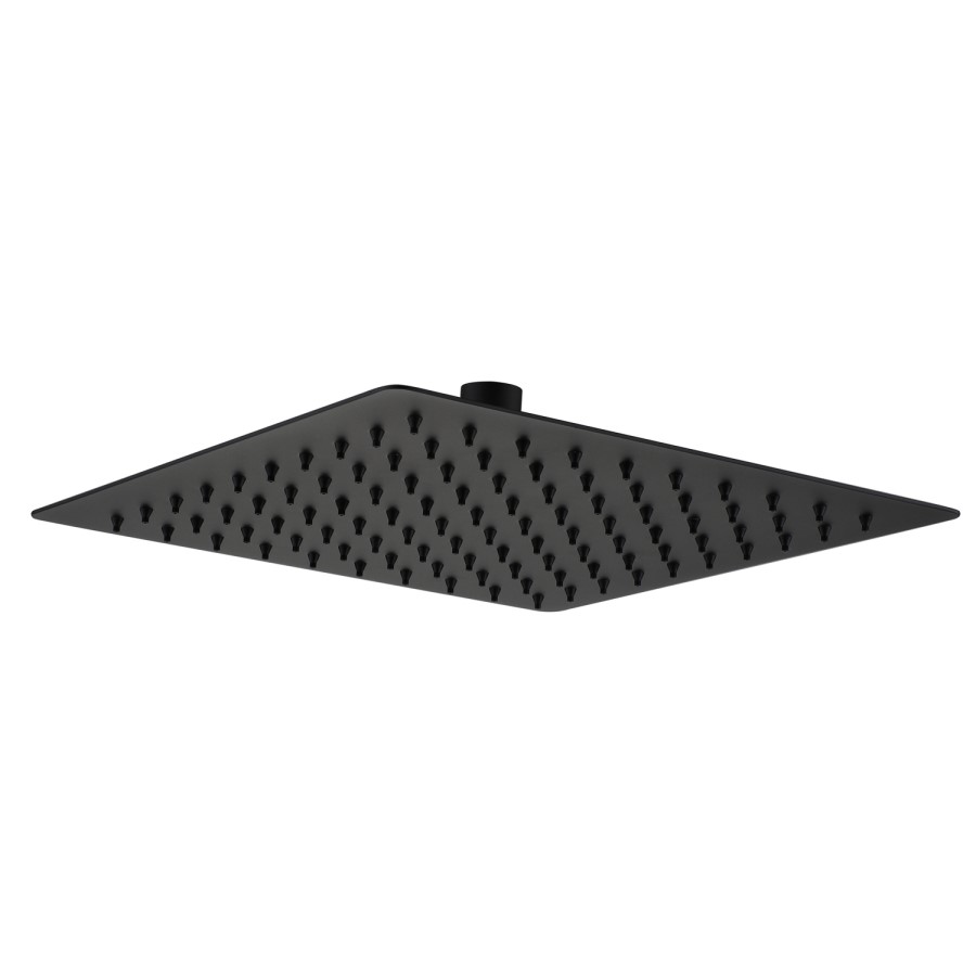 Matt Black 2 Outlet Thermostatic Mixer Shower Set With Wall Mounted 250mm Shower Head and Bath Filler Spout - Zana