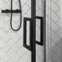 900x760mm Black 8mm Glass Right Hand Offset Quadrant Shower Enclosure with Shower Tray - Pavo