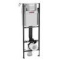 Wall Hung Rimless Toilet with Soft Close Seat, Chrome Mechanical Flush Plate, 1177mm Wirquin Frame & Cistern – Newport