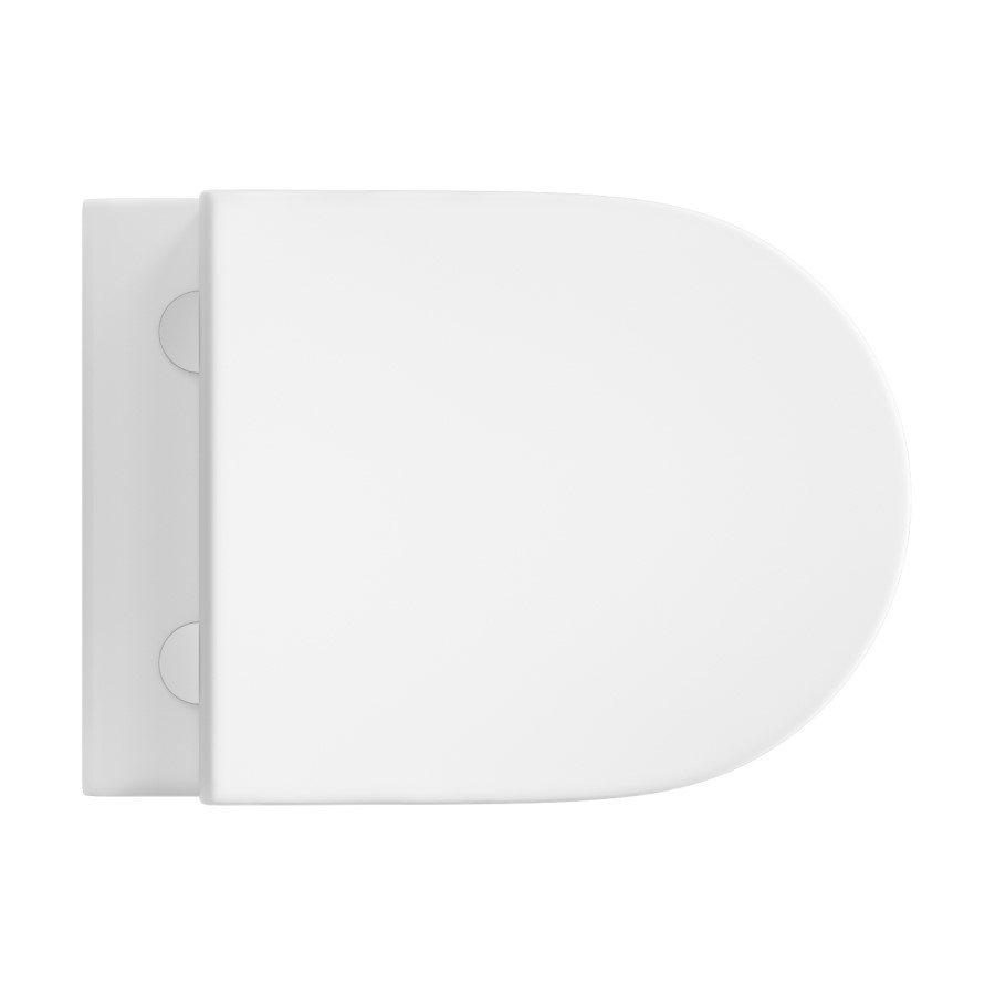 Wall Hung Rimless Toilet with Soft Close Seat, White Glass Sensor Flush Plate, 820mm Frame & Cistern – Newport