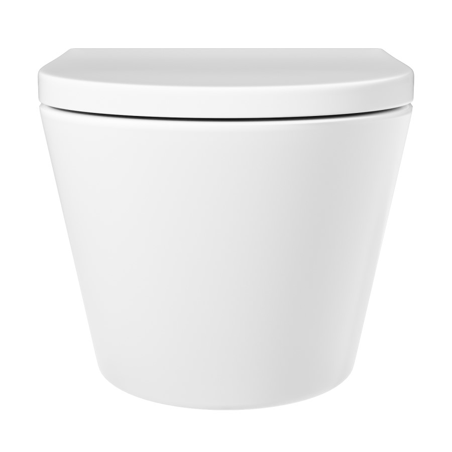 Wall Hung Rimless Toilet with Soft Close Seat, Black Glass Sensor Flush Plate, 820mm Frame & Cistern – Newport