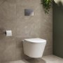 Wall Hung Rimless Toilet with Soft Close Seat, Chrome Pneumatic Flush Plate, 1168mm Frame & Cistern – Newport