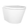 Wall Hung Rimless Toilet with Soft Close Seat, Matt Black Pneumatic Flush Plate, 1168mm Frame & Cistern – Newport