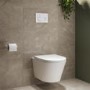 Wall Hung Rimless Toilet with Soft Close Seat, White Glass Sensor Flush Plate, 1168mm Frame & Cistern – Newport