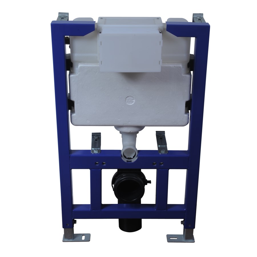 Wall Hung Rimless Toilet with Soft Close Seat, Brushed Bronze Pneumatic Flush Plate, 820mm Frame & Cistern – Roma